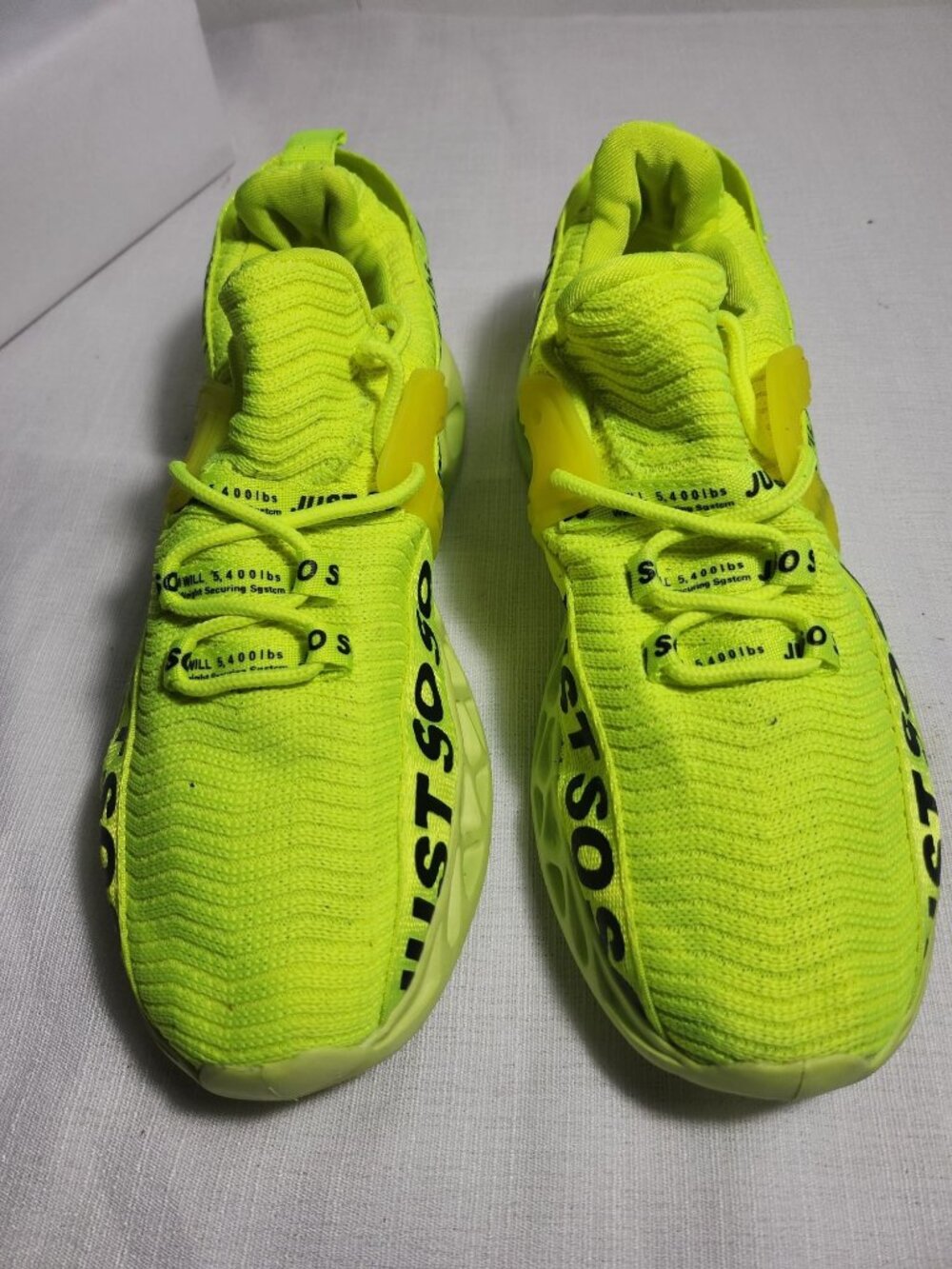 Just So So Neon Yellow Lightweight Sports Sneakers Size 7 woman`s